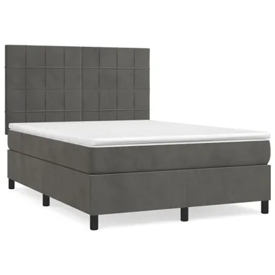 Obrázok produktu pre vidaXL Boxspring posteľ s matracom Tmavo šedá 140x190 cm Velvet