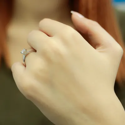 Produktbild von 0,32 Carat Solitär Diamantring 14 Karat Weißgold