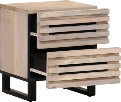 Obrázek produktu pro vidaXL Noční stolek 40x34x46 cm Bělené masivní mangové dřevo