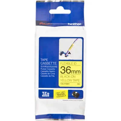 Produktbild von Brother TZe-FX661 - Schwarz auf Gelb - Rolle (3,6 cm x 8 m) 1 Kassette(n) Flexitape - für P-Touch PT-3600, 530, 550, 9200, 9400, 9500, 9600, 9700, 9800, D800, E800, P900, P950