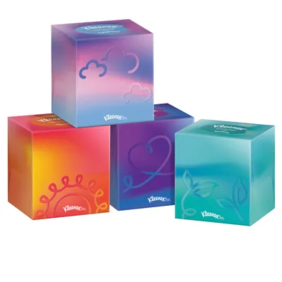 Produktbild von Kleenex Kosmetiktücher Taschentücher Boxen 3-lagig Collection Würfel 12 x 48 St.