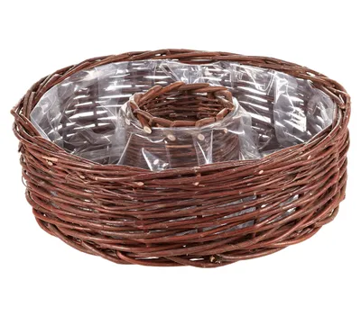 Produktbild von Dehner Weiden-Korbring mit Folie zur Bepflanzung, Höhe 12 cm, Ø 40 cm, Weidengeflecht