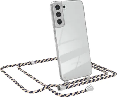 Produktbild von EAZY CASE Handykette kompatibel mit Samsung Galaxy S22 Plus 5G, Handyhülle mit Umhängeband, Handykordel, Schutzhülle Clear, Band in Beige