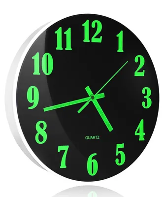Imagen del producto de Reloj de pared luminoso de 30 cm - Reloj de cuarzo silencioso para el hogar y la oficina