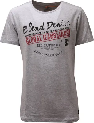 Imagen del producto de 6886AE - Camiseta de algodón gris para hombre, con estampado