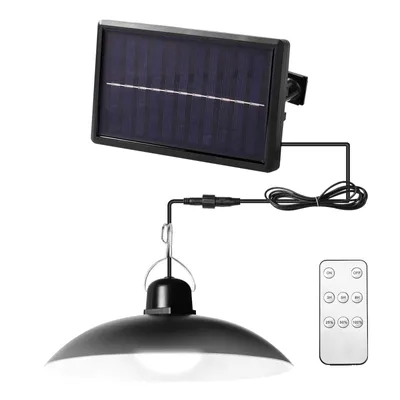 Obrázok produktu pre Vonkajšia solárna lampa, solárne svietidlo, závesné svietidlo s diaľkovým ovládaním, LED závesné svietidlo do exteriéru, záhradné svietidlo s 1 žiarovkou, farba svetla: biela