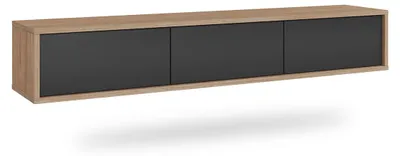 Produktbild von TV-Möbel Idra mit 3 Türen, Grau und Holzoptik, 180cm