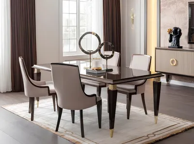 Produktbild von Elegantes Set: Esstisch mit 6 Stühlen für Ihr Esszimmer.