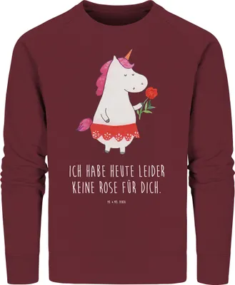 Produktbild von Mr. & Mrs. Panda Bio Sweatshirt Einhorn Dame Größe L - Burgundy - Geschenk, Pulli, Einhörner, Bachelor, Sweater, Unicorn, Pullover, Rundhals, Baumwoll, Frau, Bachelorette