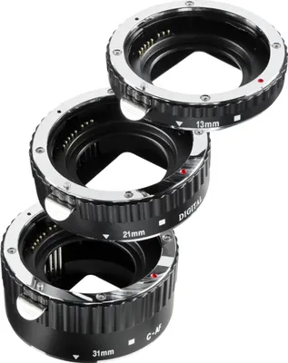 Produktbild von Walimex Zwischenringsatz kompatibel mit Canon EF AE 3 Makro-Zwischenringe 13 mm, 21 mm und 31 mm mit Autofokus
