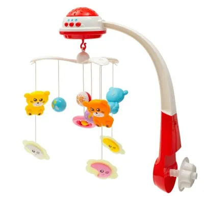 Produktbild von Karussell über der Krippe mit Lichtprojektor Baby Mix rot