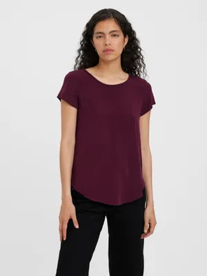 Immagine prodotto di T-shirt basic manica corta top girocollo top lungo monocolore VMBECCA | XS
