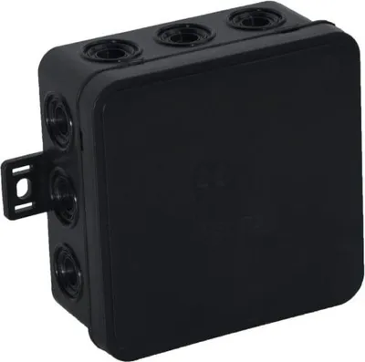 Produktbild von Aufputzdose, hermetisch IP54, Snap-In, schwarz, 80x85x41 Viplast 03605