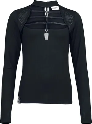 Produktbild von Beetlejuice Langarmshirt Damen Say It 3 Times schwarz L