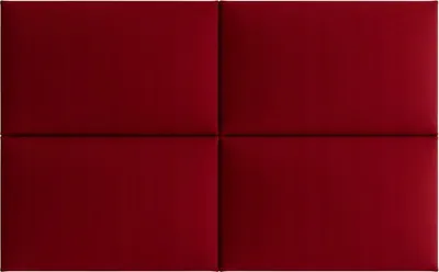 Produktbild von Komvortowy | Polsterpaneel | Wandkissen Velours Rot 30x50 cm | Wandpolster | Bettkopfteil | Wandpaneel