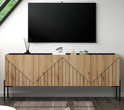 Produktbild von TV-Lowboard "Norick" in Evoke Eiche TV Unterteil 153 x 62 cm, mit Soft-Close und Komforthöhe