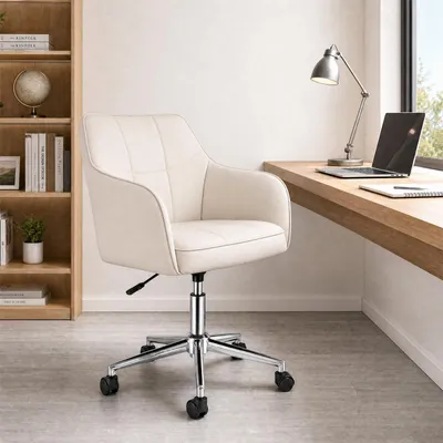 Produktbild von Schreibtischstuhl Bürostuhl mit Armlehnen,Ergonomisch Homeoffice Stuhl,Samt Schminkstuhl,Drehstuhl mit Rollen,Höhenverstellbar für Büro,Schlafzimmer