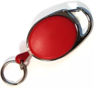 Produktbild von 2x ROT Ausweisjojo Jojo Zipper Ausweis Halter Kartenhalter Aufrollmechanismus Schlüsselanhänger