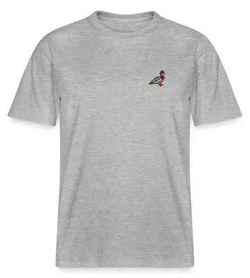 Produktbild von Spreadshirt Gestickte Pixel Ente Relaxed Fit Uni T-Shirt, 3XL, Grau meliert