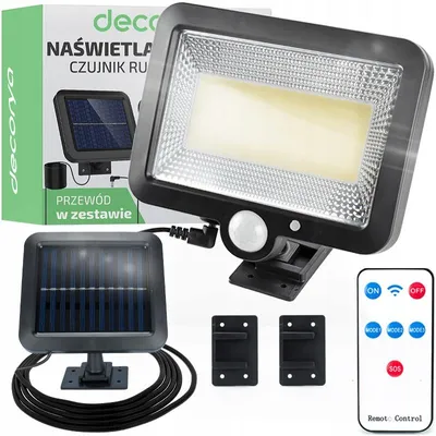 Produktbild von Decorya LED Solarlampe mit Bewegungsmelder und separatem Panel