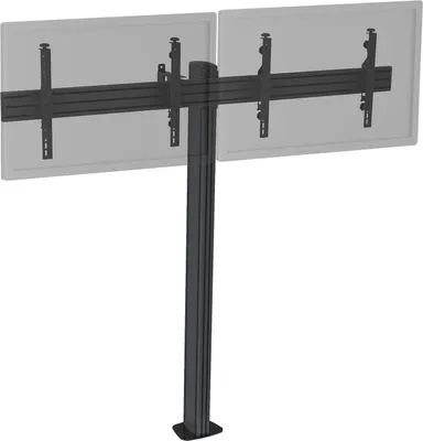 Produktbild von Wandhalterung für TV, Standfußmodell – für 2 Bildschirme, 50'' und 55'' – Höhe 175 cm, zur Befestigung, schwarz