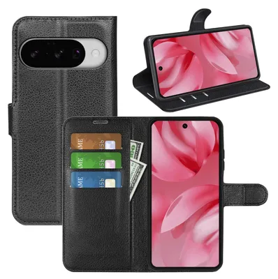Obrázek produktu pro Pro Google Pixel 10 / 10 Pro Leatherette Book Wallet Smart kryt na mobilní telefon Black