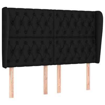 Produktbild von vidaXL Kopfteil mit Ohren Schwarz 163x23x118/128 cm Stoff