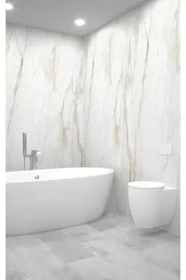 Produktbild von Duschrückwand Rock the Wall Marmor Calacatta amber 265 x 123 cm 35151