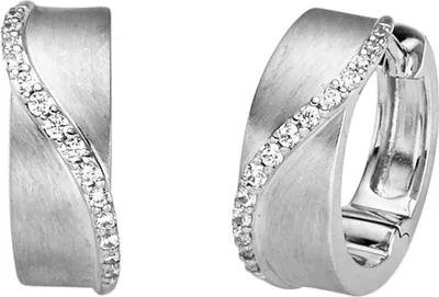 Produktbild von Viventy Creolen Damen Wellen Zirkonia Weiss Sterling-Silber 788254