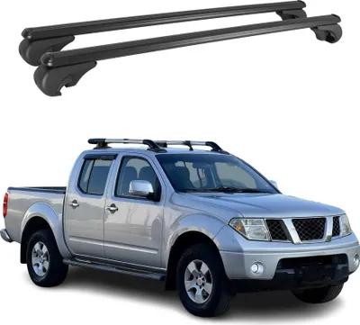 Image de Barres de toit Transversales pour Nissan Navara 2005-2014 Aluminium Noir