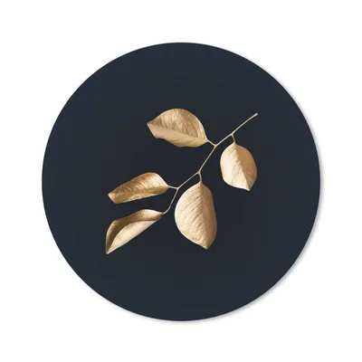 Produktbild von MuchoWow® Mauspad Mousepad Blätter - Zweig - Gold - Luxus 20x20 cm - Mousepads - Maus Mat - Pad - Mausunterlage - Schreibtischmatte