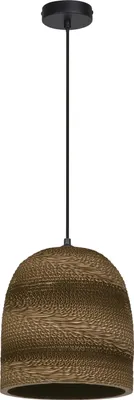 Productafbeelding van OSRAM hanglamp Decor Cardboard Ball Bell bruin van golfkarton, E27, diameter 260 mm, lampenkap van gerecycled materiaal, duurzaam door vervangbare lichtbron, eenvoudige montage