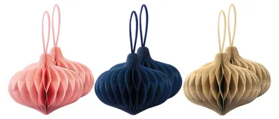 Papierlampions Set 6er – 3 Farben, 8,5 cm, Weihnachtsbaumdeko