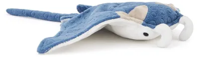 Image de Zappi Co : Peluche douce et rembourrée pour enfants, raie manta bleue (31-33 cm), collection d'animaux de safari, ours en peluche, idéale pour les nouveau-nés et les tout-petits