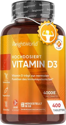 Immagine prodotto di Integratore alimentare WeightWorld Vitamina D3 4000 UI, 400 compresse