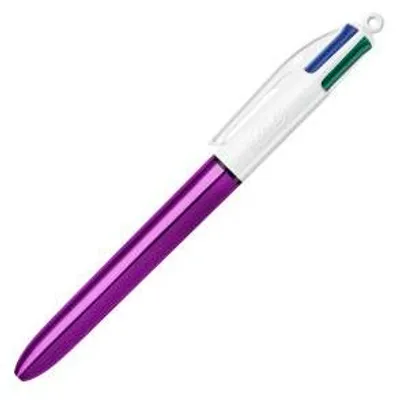 Produktbild von BIC Druckkugelschreiber 4Colours Shine Strichstärke: 0,32 mm violett / weiß