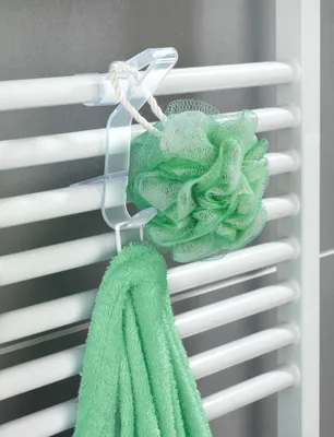 Produktbild von Rundheizkörper-Haken Flexi farblos, 3er Set