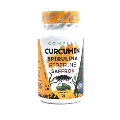 Obrázok produktu pre Kurkumínový komplex, spirulína, piperín, komplex šafranu – 30 kapsúl