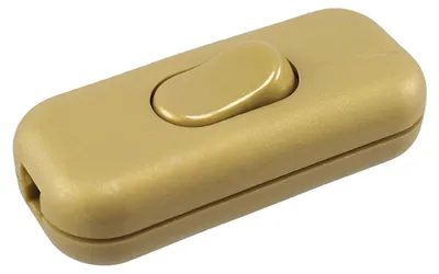 Zdjęcie produktu dla Przełącznik pośredni na linkę, złoty, 3-biegunowy (2), 6 A, przystosowany do diod LED, z odciążeniem linki