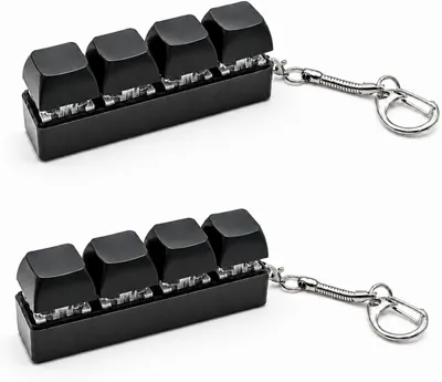Productafbeelding van Anti-stress-toetsenbord - Set van 2 - Sleutelhanger - Draagbaar - Speelgoed - 4 toetsen - Klikken - Decompressie - Angst