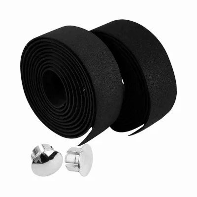Obrázok produktu pre Fahrrad Lenkergriffe - 2 Rollen rutschfeste Lenkerband mit 2 Lenkerstopfen (schwarz) - Ideálne pre lepšie zastavenie pri presunoch