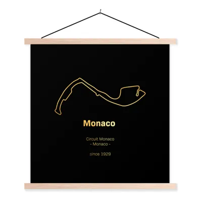 Produktbild von MuchoWow® Textilposter F1 - Rennstrecke - Monaco 40x40 cm mit holzfarbenen Rahmen - Posterleiste