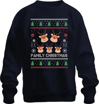 Produktbild von Family Christmas Ugly Sweater Familie - Weihnachten Weihnachtsgeschenk Christmas Uni Weihnachtspullover, Navy, 3XL