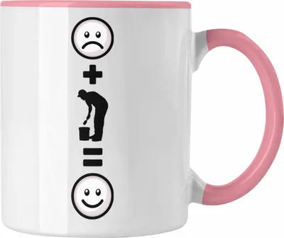 Produktbild von Trendation - Maler Tasse Geschenk für Malermeister Geburtstag Lustige Geschenkidee :( + Malen = :) (Rosa)