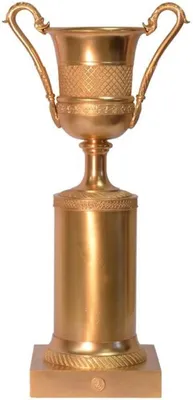 Produktbild von Casa Padrino Barock Bronze Deko Vase mit Sockel Bronzefarben 21,4 x 14,5 x H. 41,9 cm - Pokal - Trophäe - Wohnzimmer Dekoration