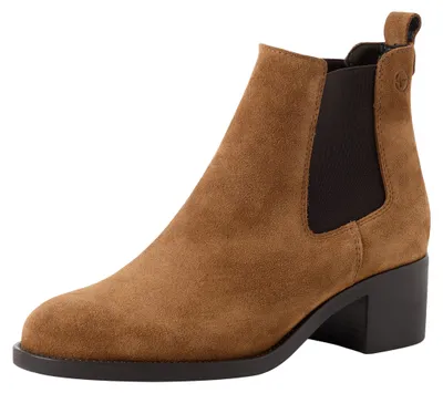 Produktbild von Tamaris Damen Stiefelette Chelsea Boot Leder Blockabsatz bequem 1-25026-41, Größe:37 EU, Farbe:Braun