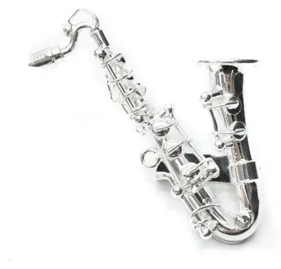 Produktbild von Saxofon Brosche Sax Saxofonbrosche Miniblings Saxophon Anstecknadel +Box versilb