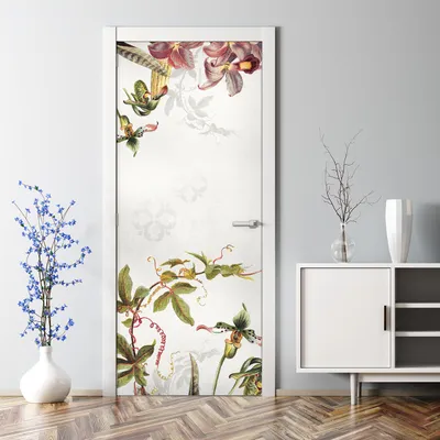 Produktbild von Dekorative Türposter Klebefolie selbstklebend Wandaufkleber Blumen Tropisch bunt 70 x 200 cm