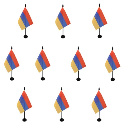 Productafbeelding van 10 stuks tafelvlaggen van Armenië - 15 x 10 cm
