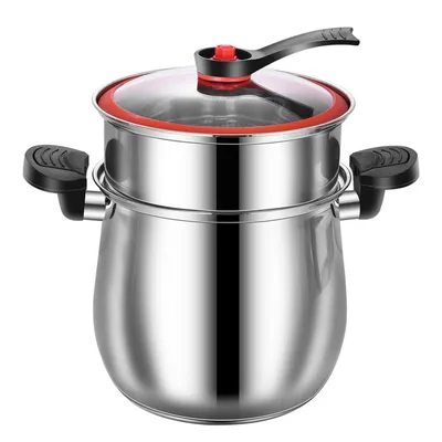 Produktbild von Schnellkochtopf Edelstahl Schnellkochtopf, Kochtöpfe, Topf mit Dampfgarer, 22 cm, 6 L Kochtopf Induktion Topfset, Spülmaschinengeeignet